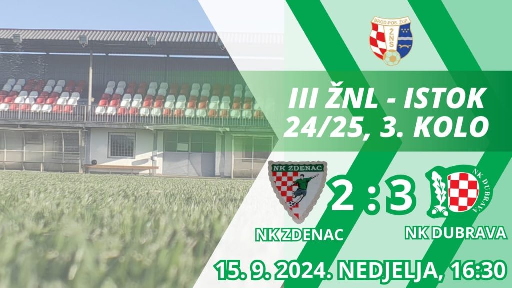 Treća ŽNL BPŽ istok: Sedmica Slavonca, domaći poraz Zdenca