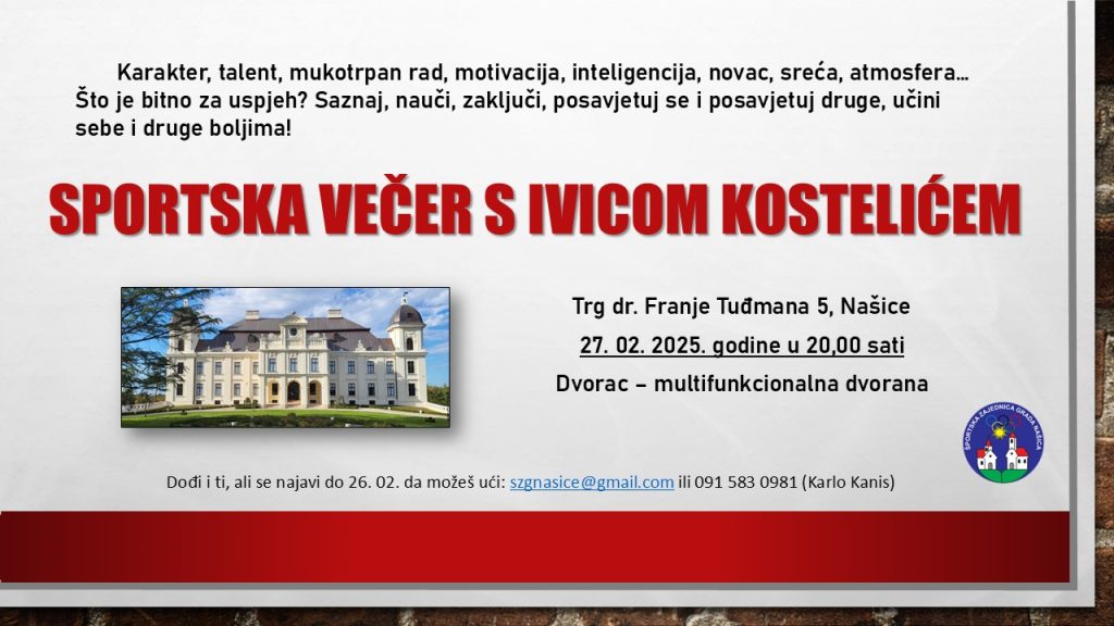 U četvrtak Ivica Kostelić u Našicama – prijavite se na vrijeme